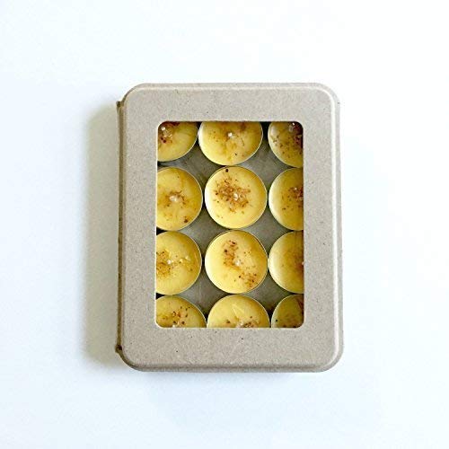 Kaya 12 Citrus Scented Tea Light Candles, Vegan, Hand poured, Eco Friendly, Gift for everyone