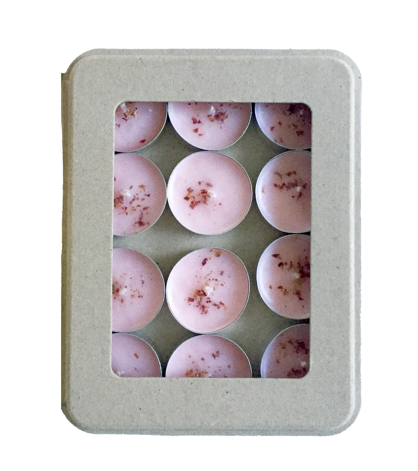 Kaya Rose Scented Tea Light Candles – 12 Pack, Vegan Soy Wax, Floral Aromatherapy, Gift for Her, Birthday, Home Décor