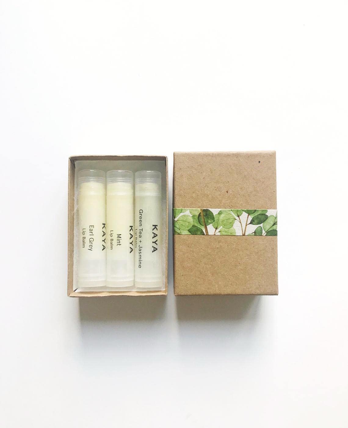 Kaya Earl Grey, Refreshing Mint, Vanilla Lip Balm Gift
